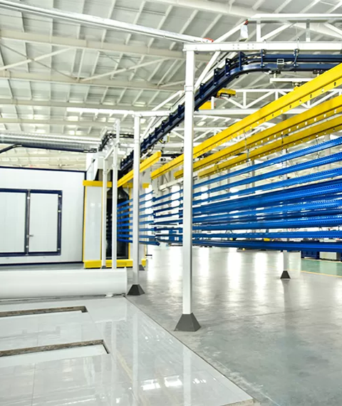 Manual Liquid Painting/Powder Coating Line With Ground Rail